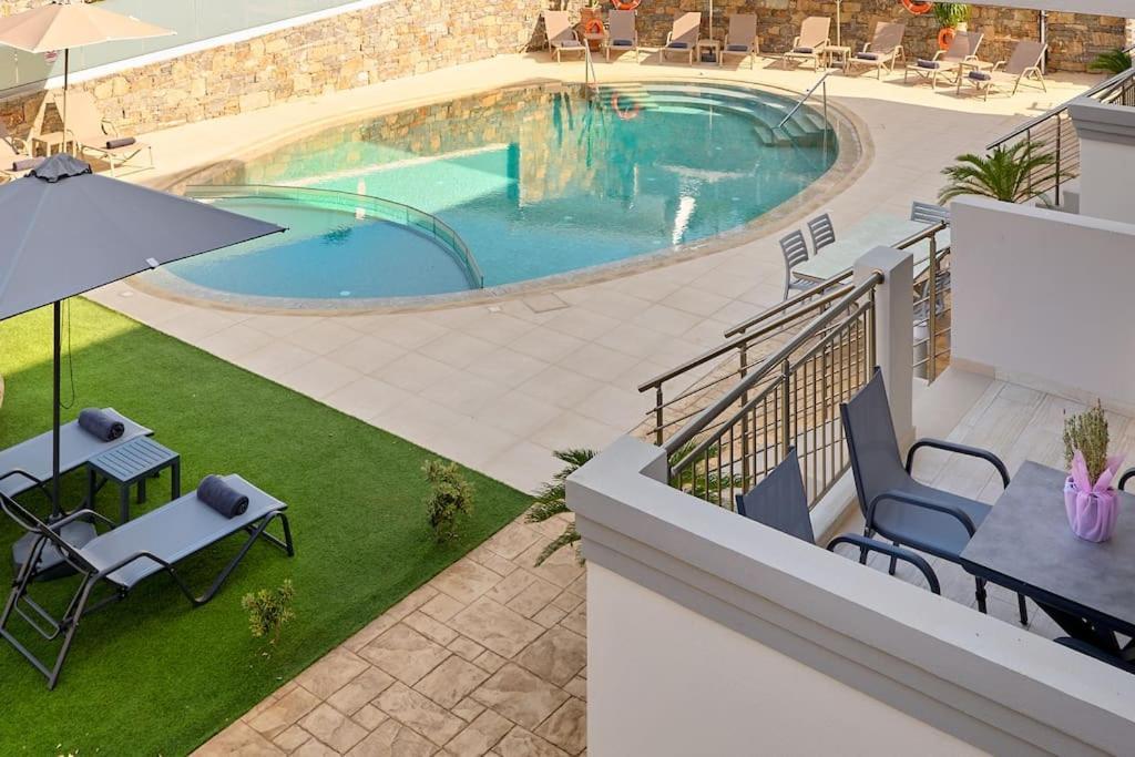 Superior Family Apartment W/Pool Dining Area Stavromenos Luaran gambar